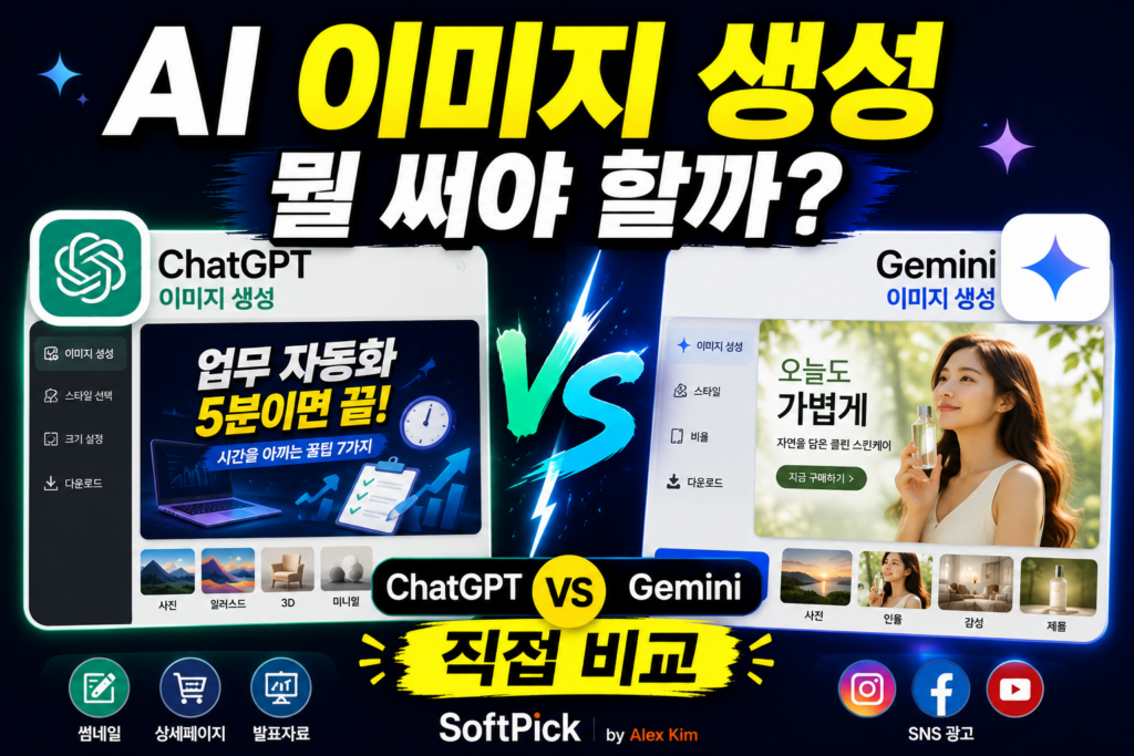 AI 이미지 생성 도구 추천 — 썸네일·상세페이지·SNS 용도별 선택
