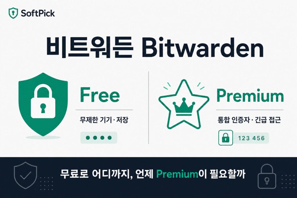 비트워든 무료 vs Premium 비밀번호 관리자 비교